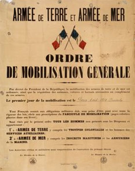 La mobilisation générale du 1er août 1914