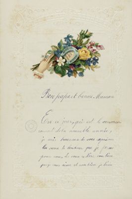 Lettres de voeux adressées par G. Malard à ses parents, 1888-1892