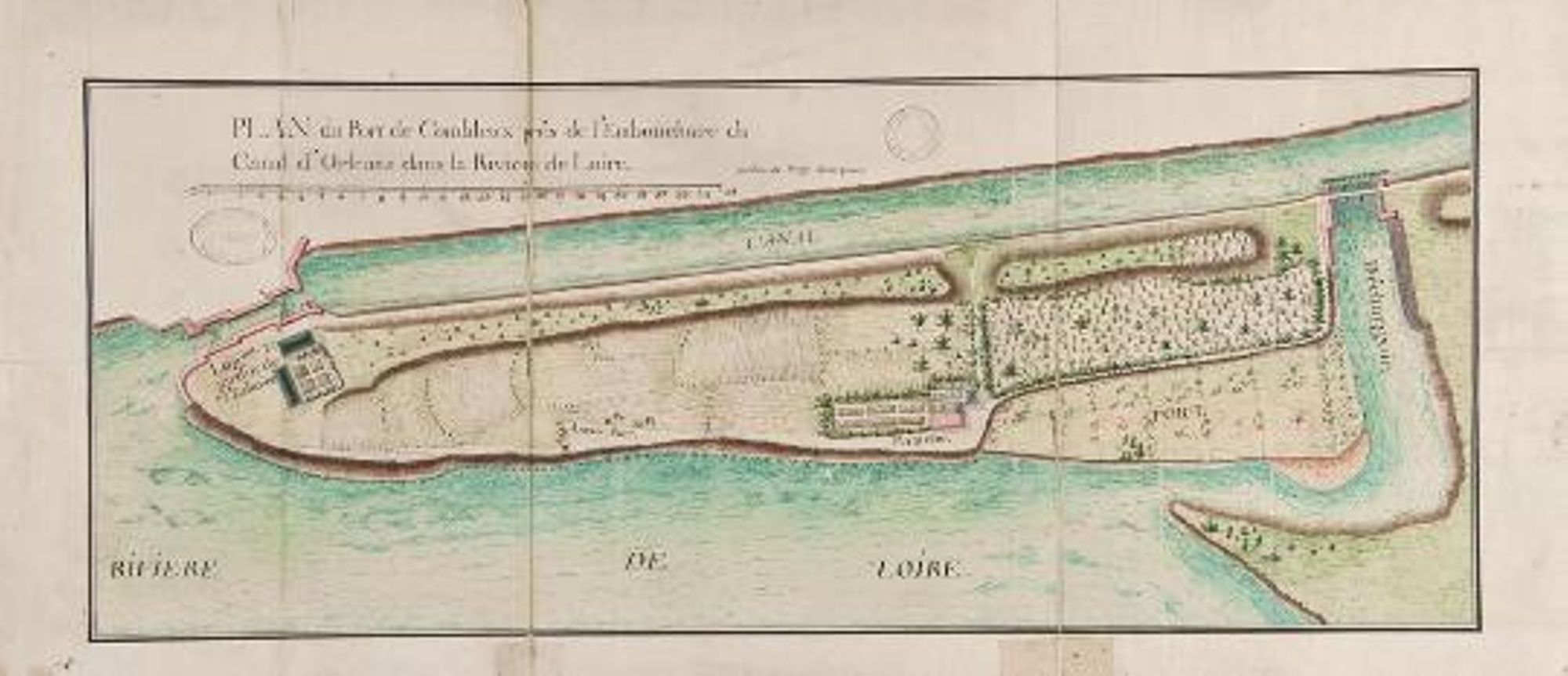 Plan du port de Combleux - XVIIIe siècle.