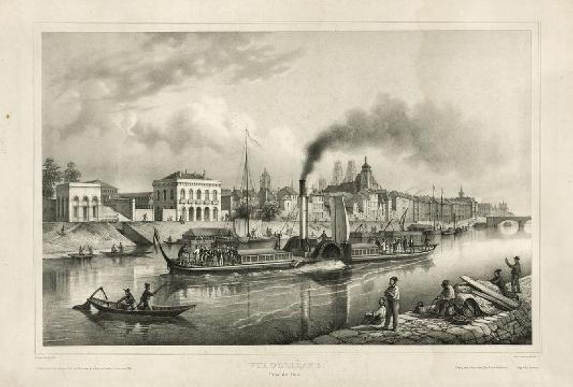 Vue d'Orléans, prise du duit - 1840.