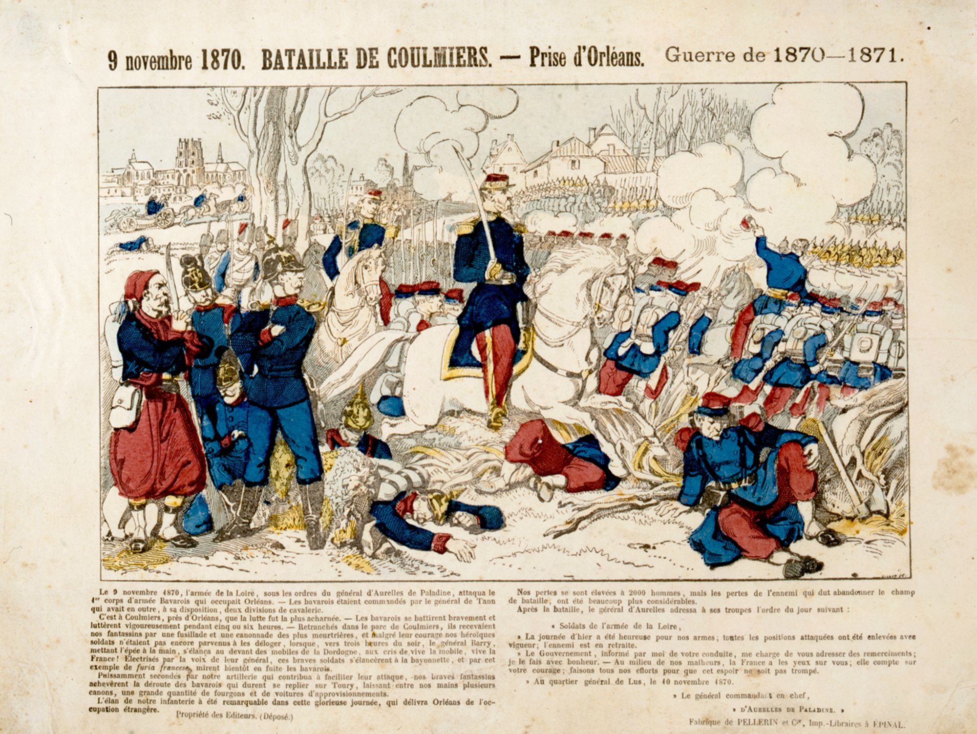 Victoire de Coulmiers, image d'Epinal, vers 1871.