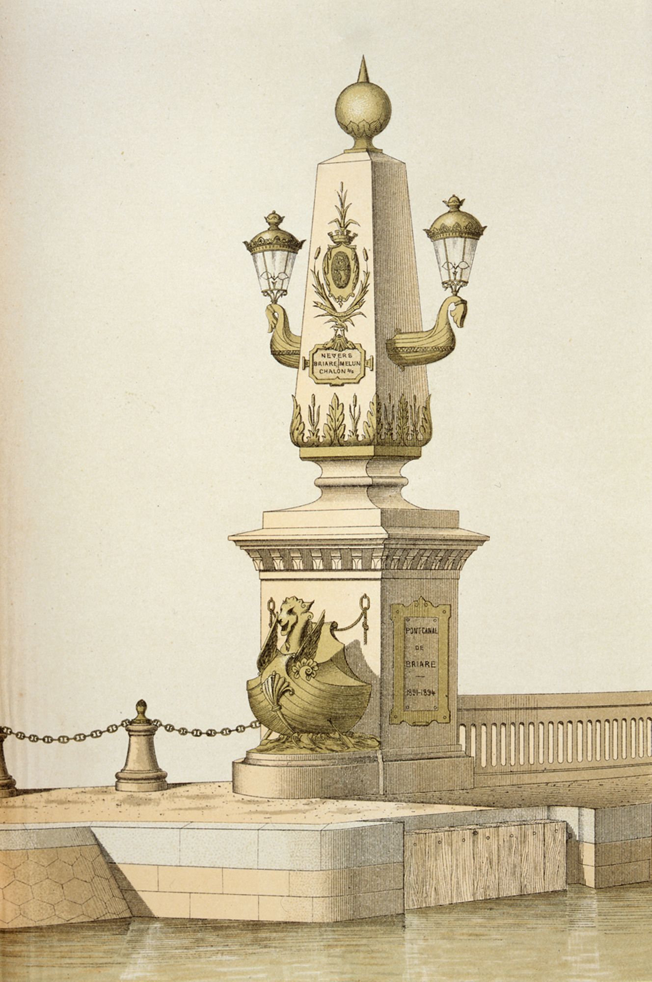 Pont-canal de Briare, pilier d'entrée - 1894.