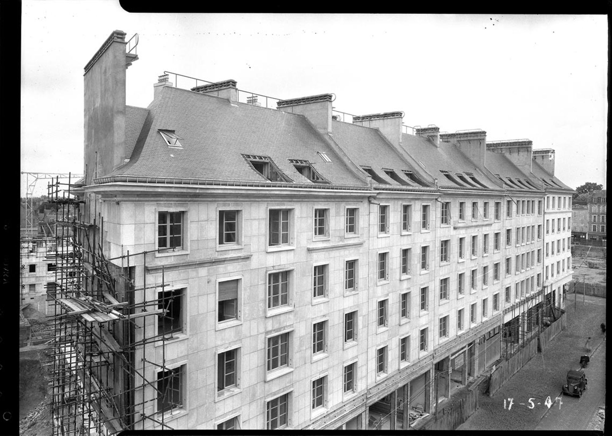 Chantier de la reconstruction, îlot 4, Orléans, 1947
