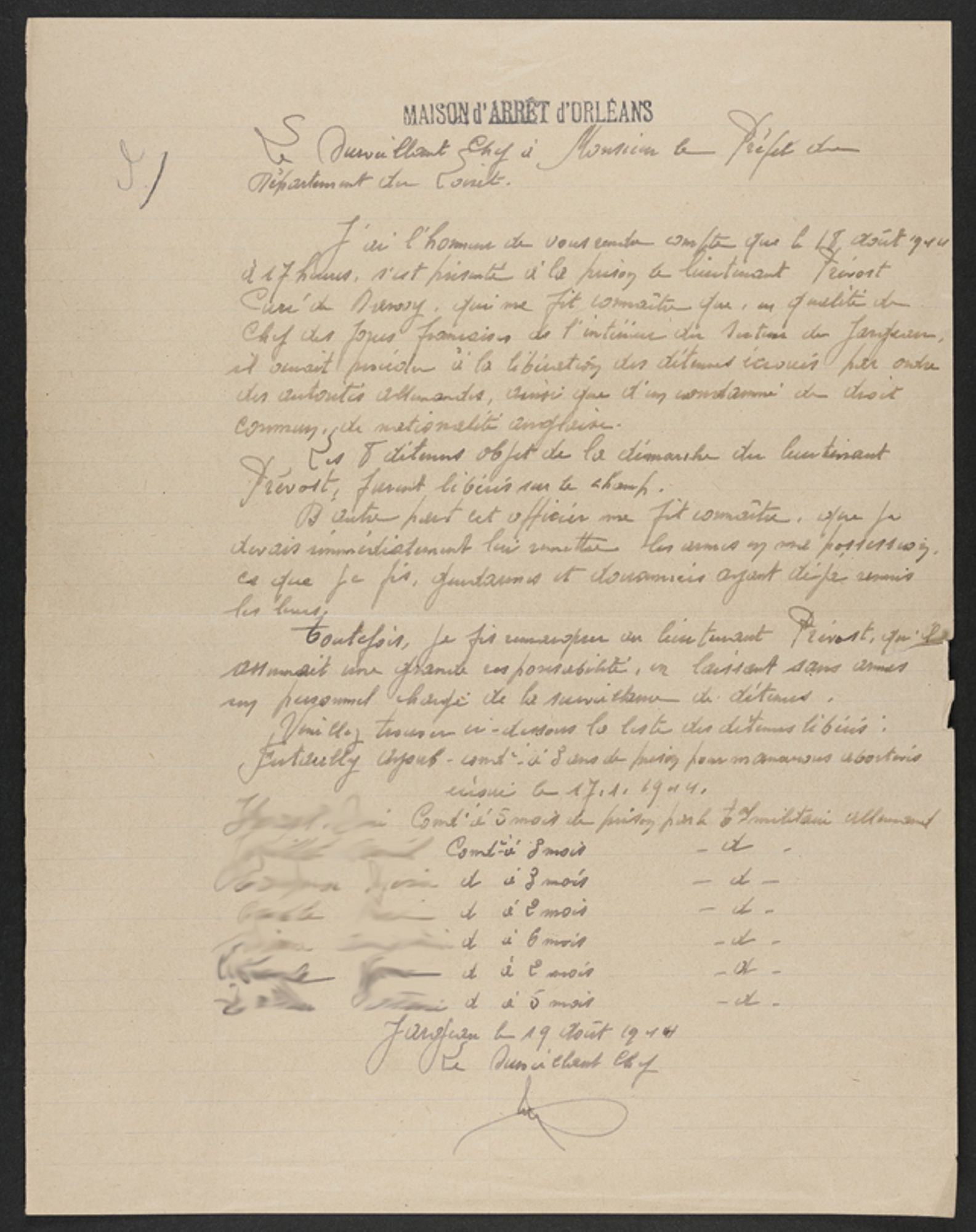 Libération de détenus