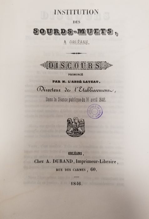 Extraits du discours prononcé par l’abbé Laveau dans la séance publique du 16 avril 1846.