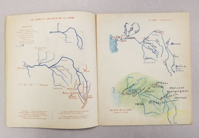 Manuel de cartographie de la France, page consacrée à la Loire et les Pays de la Loire, 1950.