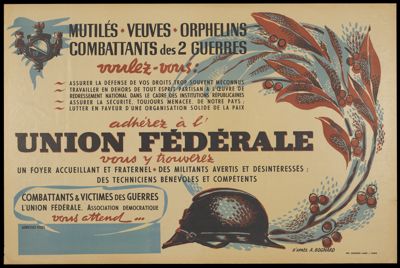 Affiche de l'Union fédérale des combattants et victimes de guerres