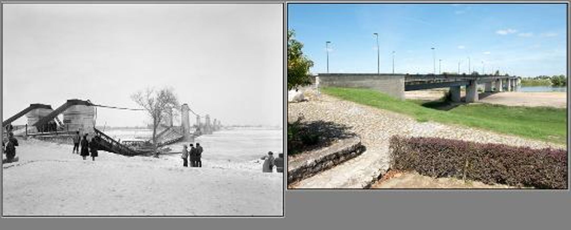 Sully-sur-Loire, le pont. (janvier 1985 / août 2011)