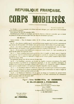 Avis de mobilisation, 5 novembre 1870