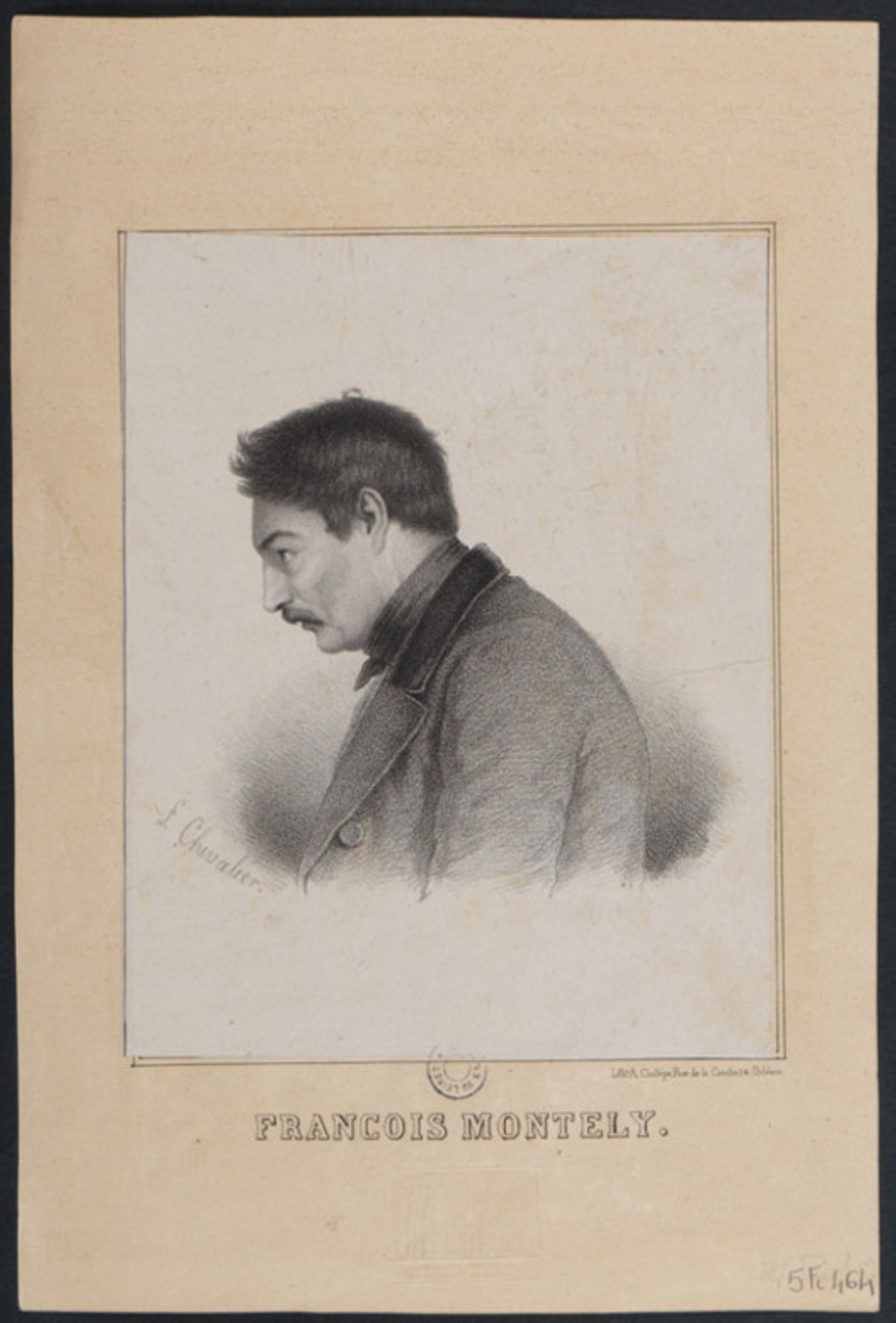 Portrait de Montely, jugé pour le meurtre d'un employé de banque à Orléans [1842-1843]
