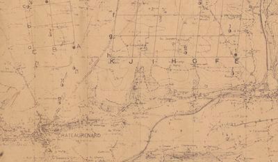 Carte des gisements de pétrole de Château-Renard, Saint-Firmin-des-Bois et Chuelles. Avec situation des sondages. "A jour le 23-6-1963" (Arch. dép. du Loiret, 604 J 20)