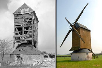 A Chapelon, le moulin de Gaillardin photographié en avril 1972 et en avril 2007
